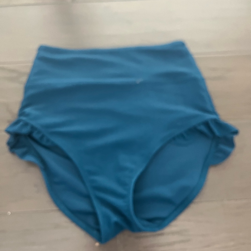 Kids High-Waisted Blue Shorts